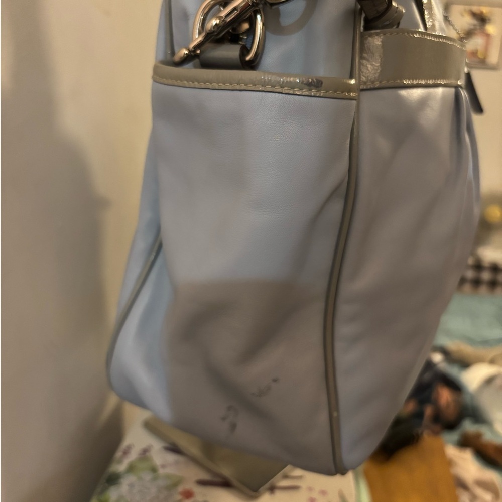 COACH ADDISON MULTI FUNCTION DIAPER BAG SATCHEL SKY BLUE LEATHER F18374 CROSSBOD - Picture 5 of 16
